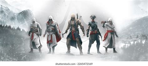 3d Illustration Assassins Creed Characters Wallpaper Stock Illustration ...