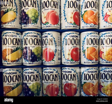 Canned juice: 100% natural juice Stock Photo - Alamy