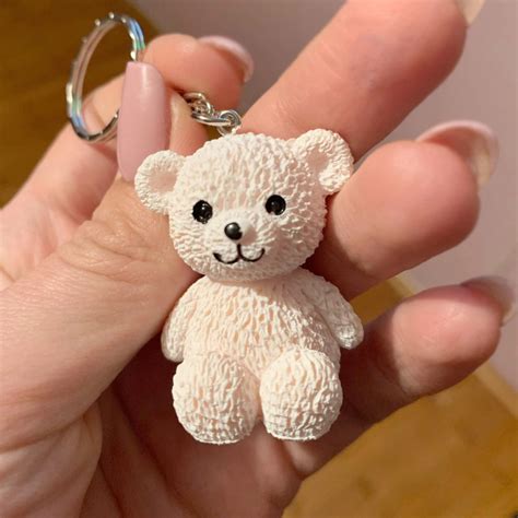 Cute Bear Keychain Teddy Bear Kawaii Keychain Made Of Etsy