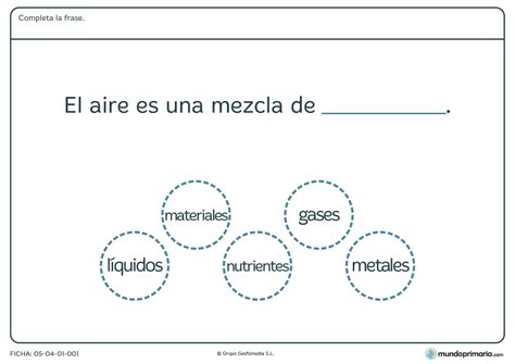 Ficha Del Aire Para Primaria Mundo Primaria