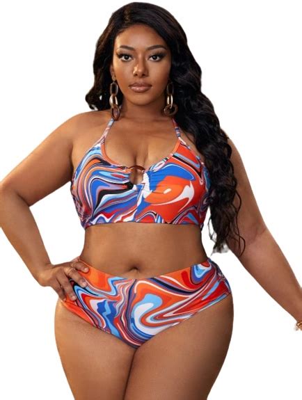 SHEIN PLUS SIZE STRÓJ KĄPIELOWY BIKINI WZÓR 46 VCA 13557892668