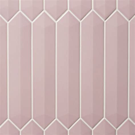 Sample Kent Contour 3D Picket Pink 2 6x13 Polished Ceramic Tile