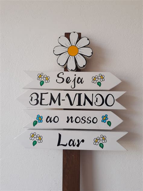 Placa Para Jardim Frase Seja Bem Vindo Ao Nosso Lar Elo