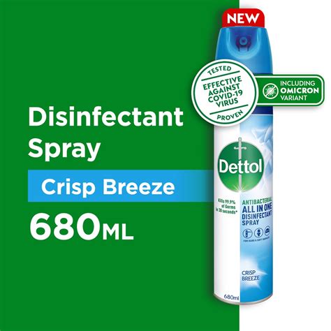 Dettol Disinfectant Spray Crisp Breeze 680ml Kills 99 9 Of Germs