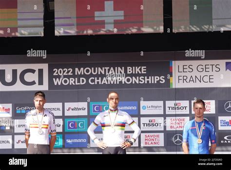 France 28 08 2022 SCHURTER Nino Winner During Podium UCI Mountain