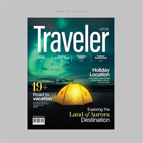 Premium Vector Travel Magazine Cover Adventure Tourist Activity