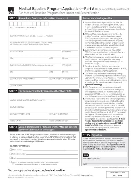 Fillable Online Pge Medical Baseline Self Certification Form Fill Out