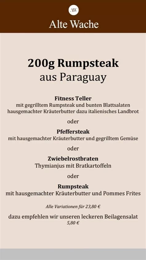 Speisekarte Von Alte Wache Restaurant Ostfildern