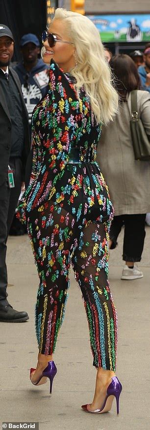 Rita Ora Flashes Her Lingerie From Beneath Dazzling Sheer Jumpsuit Daily Mail Online
