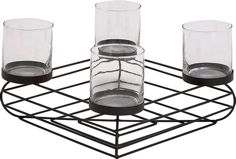 Benzara Antique Colonial 85016 Metal Glass Candle Holder 12