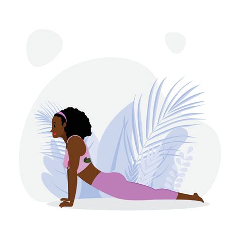 young girl practicing high cobra pose, black lady practicing high cobra asana 2714545 Vector Art ...