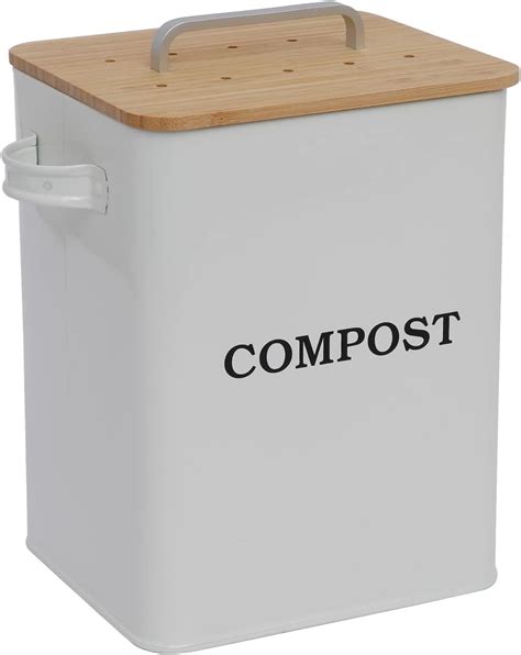 Gdfjiy Indoor Compost Bucket Kitchen Compost Bin Countertop Metal