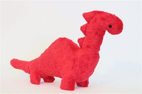 Stuffed Dinosaur Toy Red Minky Plush Dinosaur Baby Shower