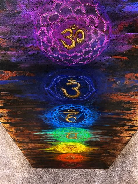 Seven Chakras Acrylic Canvas Painting Etsy