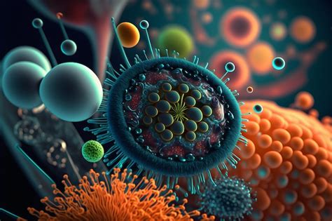 Premium Photo | Macro close up shot of bacteria and virus cells in a ... 