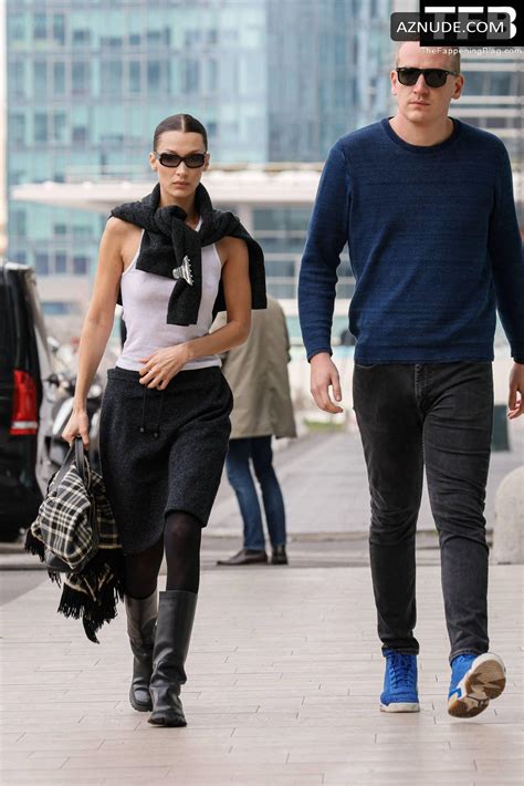 Bella Hadid Sexy Seen Braless Flaunting Her Hot Tits In Milan AZNude