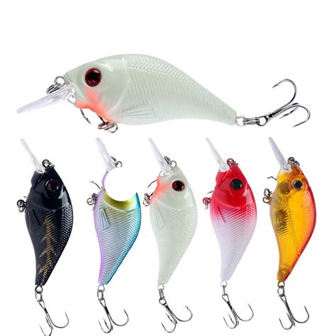 5Pcs Crankbait Molds Fishing Lures 5Cm 10.5G Plastic Hard Diving Fishing Baits Hard Lures Bass ...