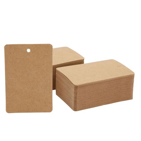 200-Pack Kraft Paper Gift Tags, Large Blank Merchandise Price Labels 2 ...