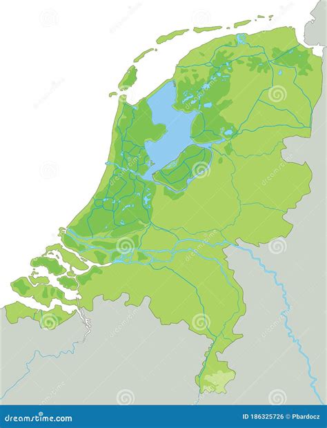 Detailed Netherlands Map With Infographic Elements. Vector Illustration