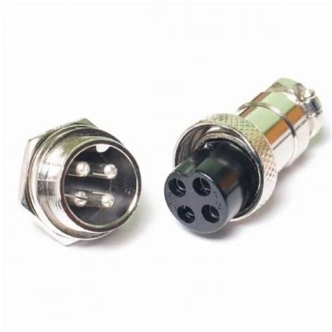 Conector Mike GX16 Plug Macho e Fêmea 4 Pinos