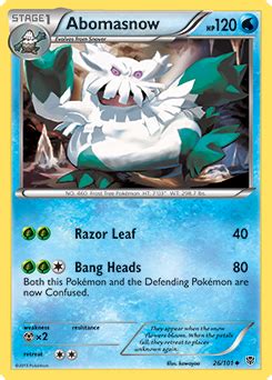 Abomasnow Black WhitePlasma Blast TCG Card Database Pokemon