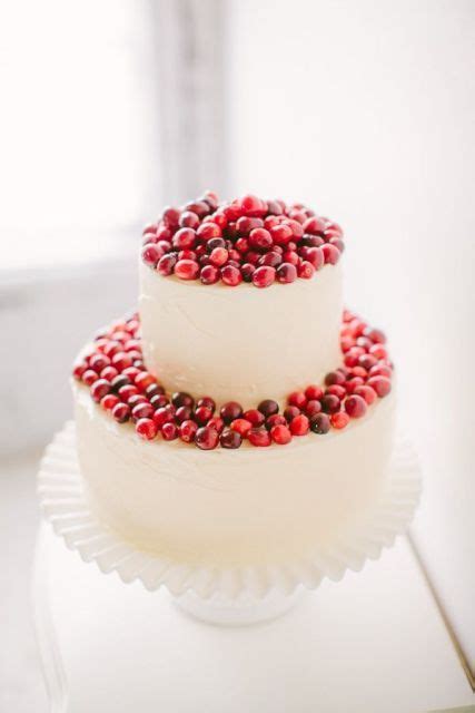 Winter Wedding Cakes Decorated With Berries Weddingomania