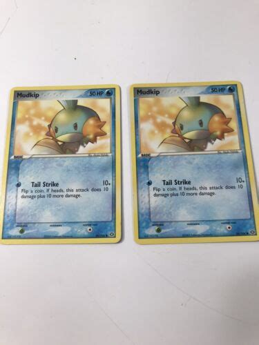 2x MUDKIP 58 100 EX Crystal Guardians Common Pokemon Card NM