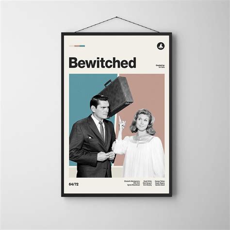 Bewitched Poster Mid Century Modern Movie Poster TV Series - Etsy