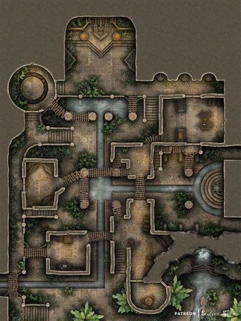 Free D&D Battlemap – Ancient Jungle Temple Machine • Seafoot Games