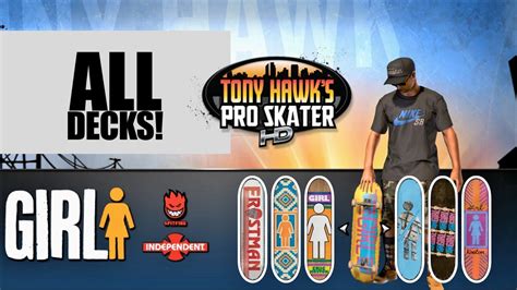 Tony Hawks Pro Skater Hd All Decks Youtube