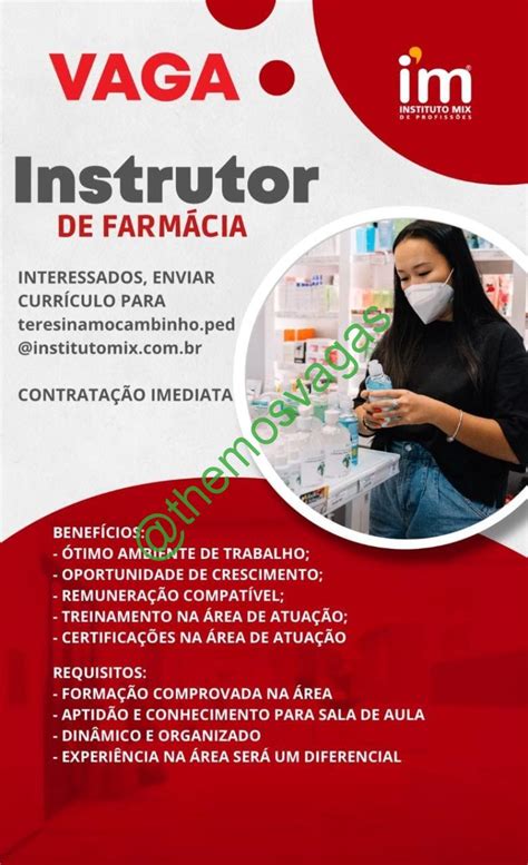 Instrutor de Farmácia Teresina PI 01 vaga s Themos Vagas