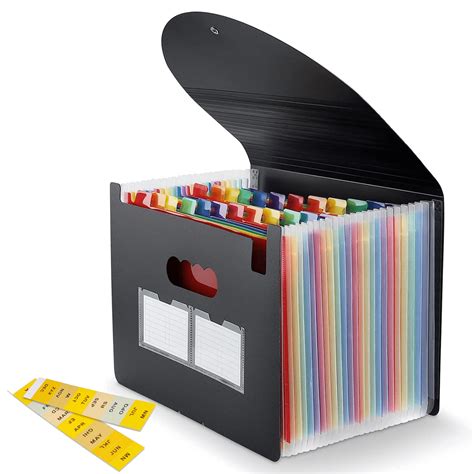 ProtoArc Accordion File Organizer, 25-Pocket Holder, Colorful Tabs ...