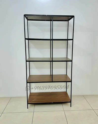 Iron Customized Rack With Mdf Wooden Finish Shelves Customized At Rs