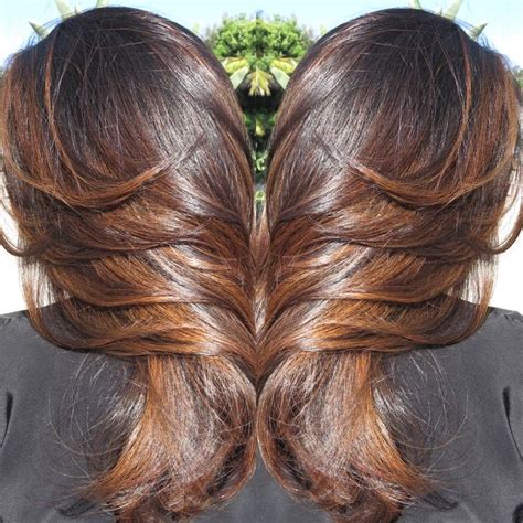 Golden Brown Colormelt Balayage Sandwich Technique Inspired By The