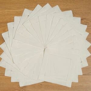 White Linen Cocktail Napkin 4x4a Dozen Cloth Napkin Coasters Ladder