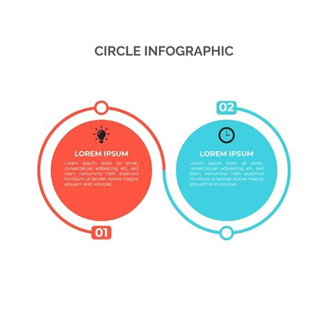 Zwei Schritte Kreis Infografik Vorlage Premium Vektor