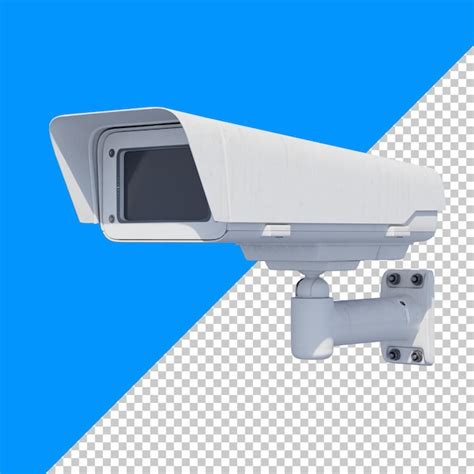 Premium PSD Security Camera Isolated On White Front View