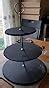 ARIANA HOMEWARE 3 TIER CAKE STAND NATURAL SLATE GLASS CERAMIC WHITE