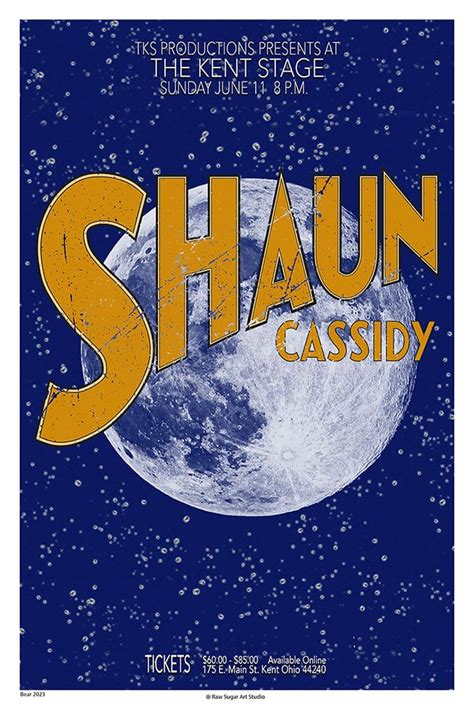 Shaun Cassidy 2023 Kent Concert Poster - Raw Sugar Art Studio