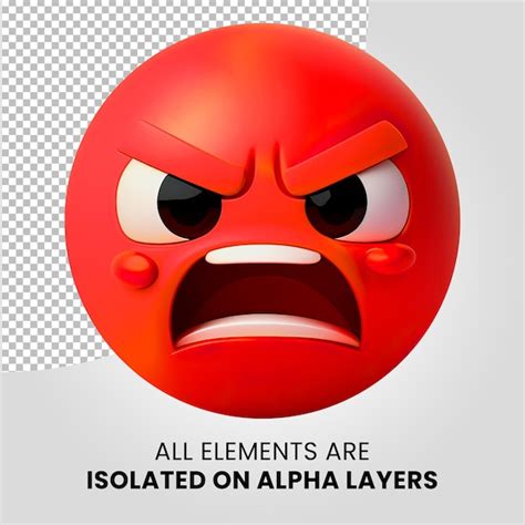 Emoticon Irritado D Isolado Em Camadas Alfa Png Psd Premium