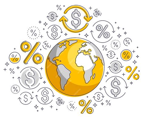 Premium Vector Global Economy Concept Planet Earth With Dollar Icons