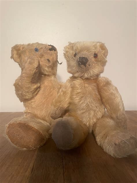 Vintage Chiltern Teddy Bears Brown And Blue Eyes Etsy Canada