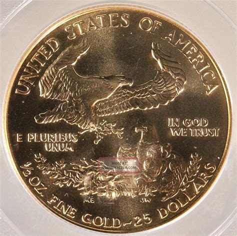 1986 American Gold Eagle Pcgs Ms69 ½ Oz Gold $25 Dollar Coin. G$25