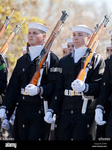 Us Navy Honor Guard Marching During Parade Washington Dc Usa Stock