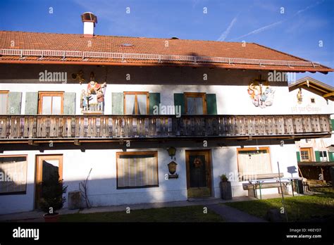 Typical Bavarian House In South Germany Stock Photo Alamy