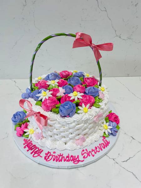 FLOWER BASKET BIRTHDAY CAKE - Rashmi's Bakery