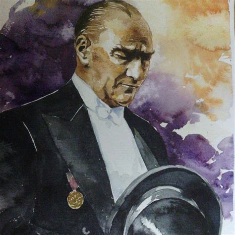 GAZİ MUSTAFA KEMAL ATATÜRK Suluboya Çağlayan Aydoğdu Resim