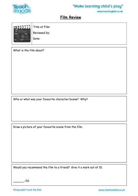 Film Review Worksheet