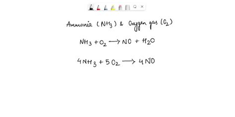 Solved Ammonia Nh3 Reacts With Oxygen Gas To Make Water And Nitrogen