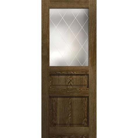 Sartodoors In X In Frosted Glass Marble Oak Color Solid Wood